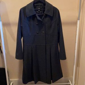 EUC Mossimo Charcoal Double Breasted Pleated Coat